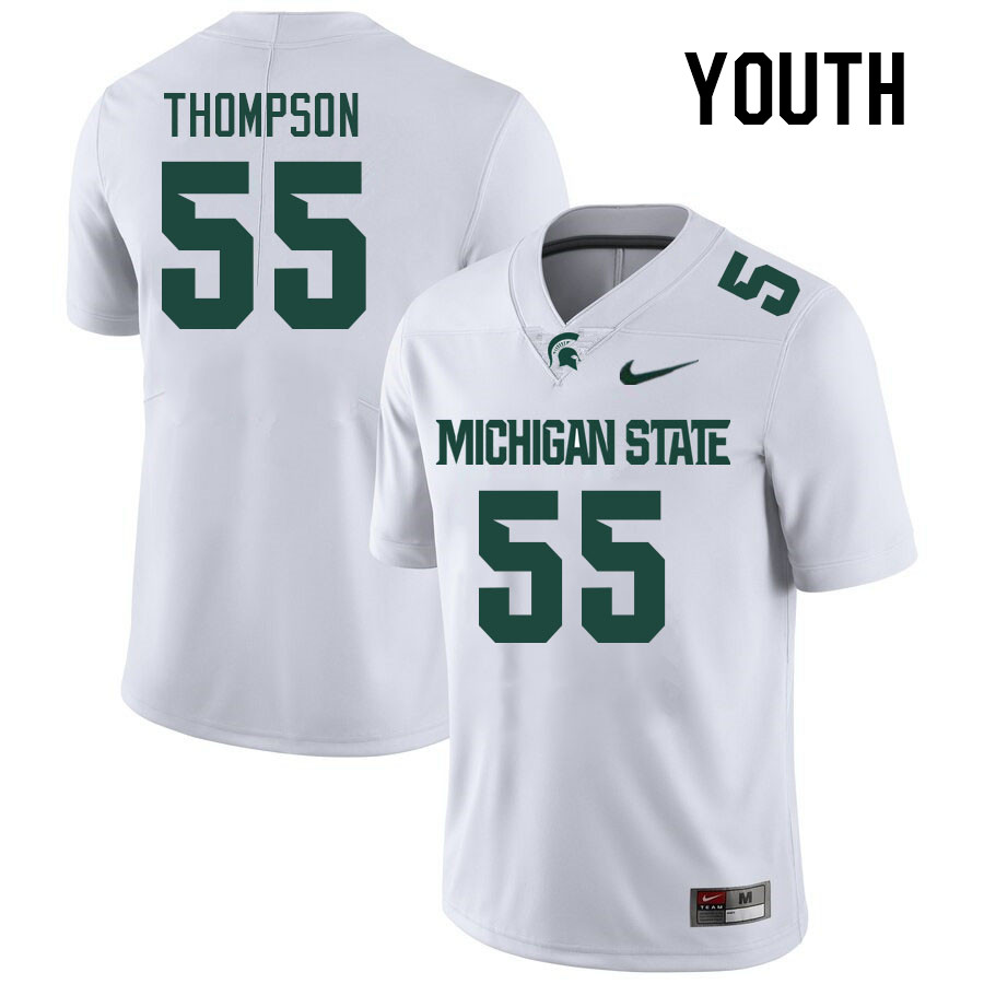 Youth #55 Jalen Thompson Michigan State Spartans College Football Jerseys Stitched Sale-White